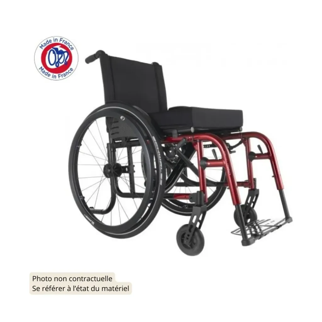 KUSCHALL COMPACT Fauteuil roulant actif (280, Dossier fixe, Fixes, en composite, 320, 370, 4" (10,16 cm), 24" (60,96 cm), Pneumatique, Gris Anthracite, Très bon état)