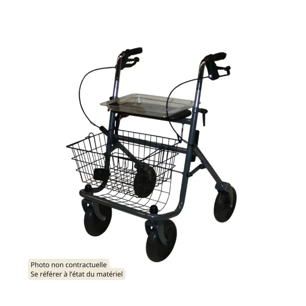 TA 3903 Déambulateur 4 roues (Gris, Très bon état)