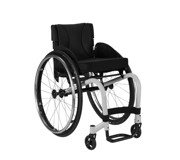 K-SERIES ATTRACT Fauteuil roulant actif (360, Dossier fixe, Garde-boue, 375, 480, 4" (10,16 cm), Pneumatique, Gris, Très bon état)