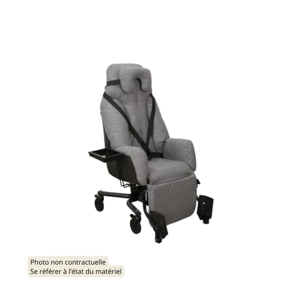 Elysee e II Fauteuil coquille électrique (380, 460, Tissu Chiné Gris, Très bon état)