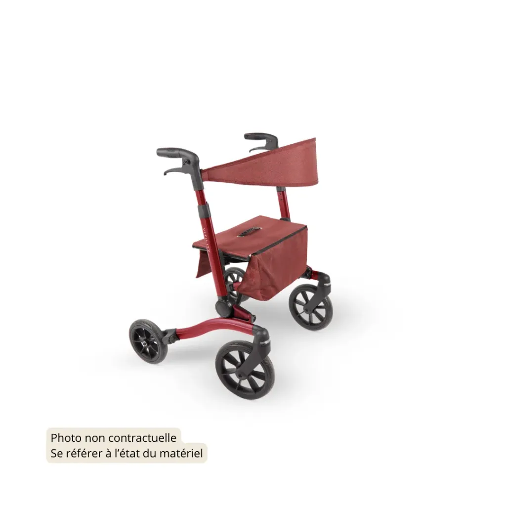 VITILITY Déambulateur 4 roues (Rouge, Très bon état)
