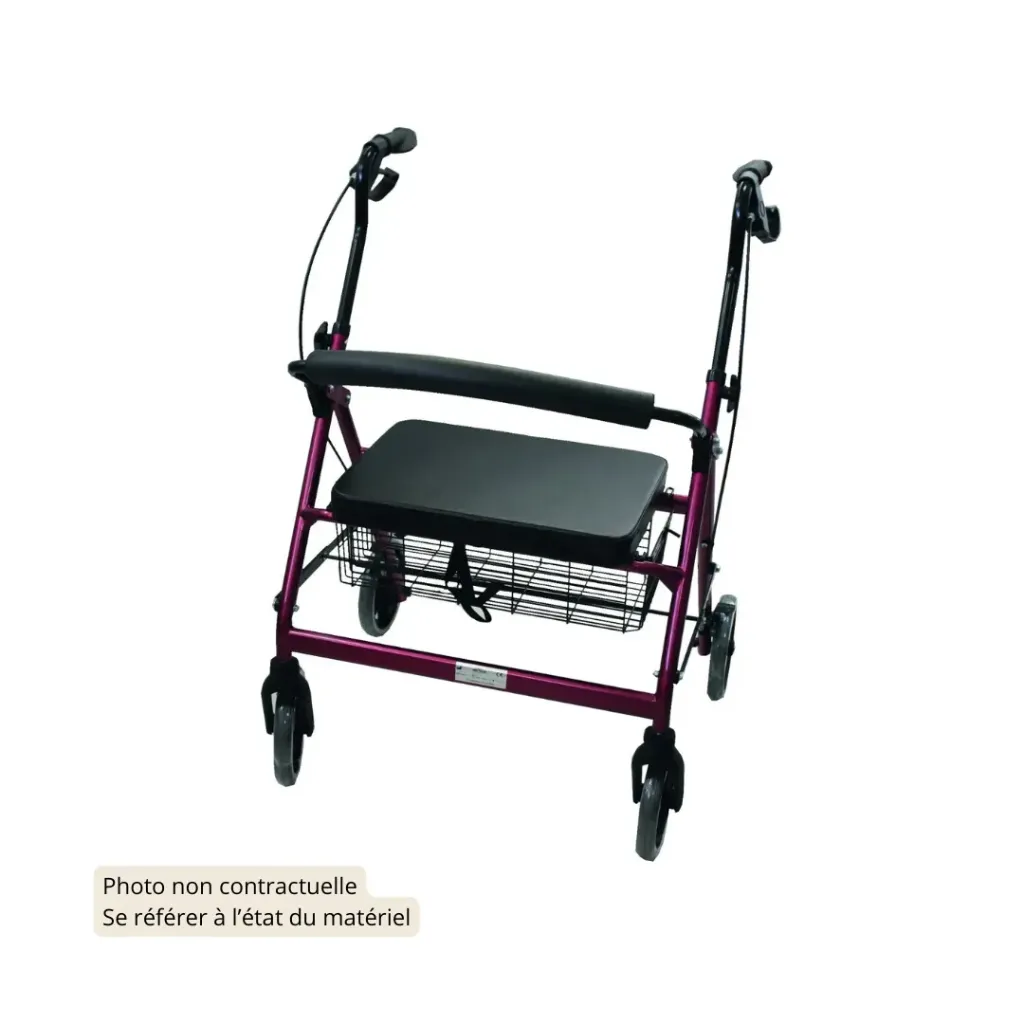 TA 3942 - FORTISSIMO Déambulateur 4 roues (Rouge, Très bon état)