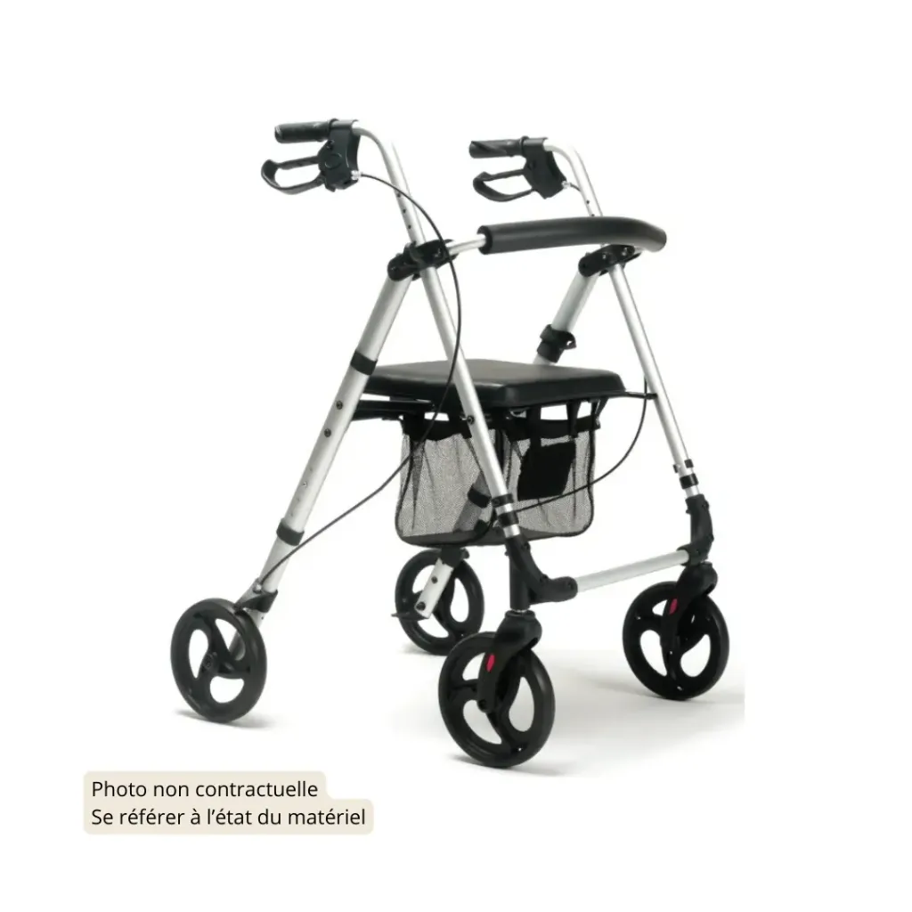 ECO PLUS Déambulateur 4 roues (Gris, Très bon état)