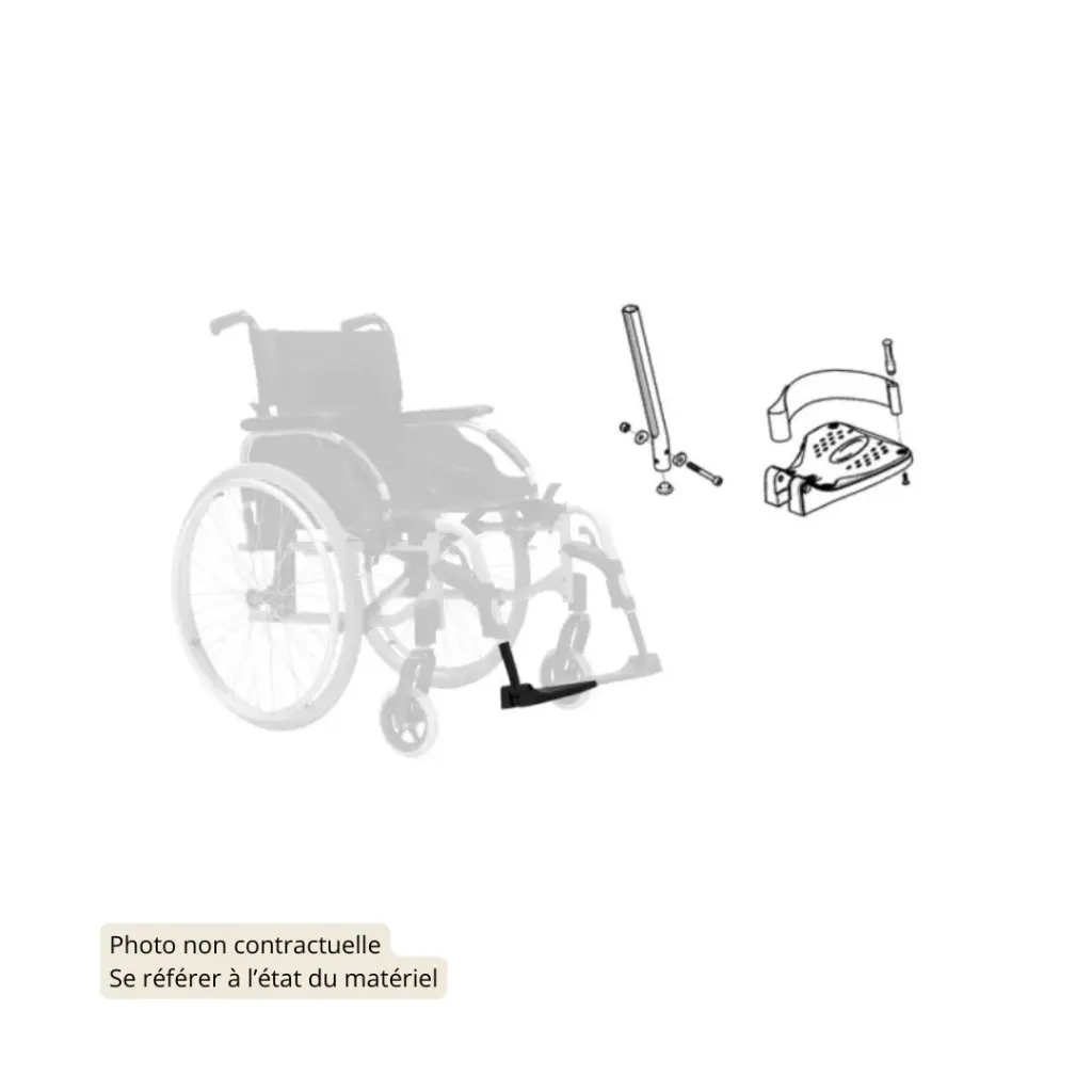 Repose Pied Fixe Invacare et Palettes Action (174mm, Droite)