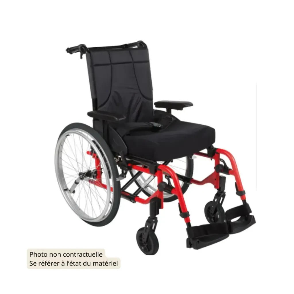 ACTION 4 NG Fauteuil roulant manuel FRM (380, Dossier fixe, Garde-boue, 400, Standard, Standard, 360, 5'' (12,7 cm), 12" (30,48 cm), Standard, Pneumatique, Aluminium, Gris Ardoise, Très bon état)