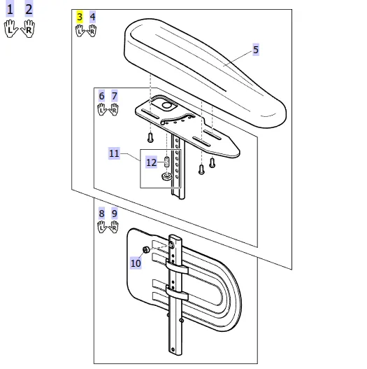 Accoudoir Hémi Pivotant SP1493220 / SP1493219 (Droite)