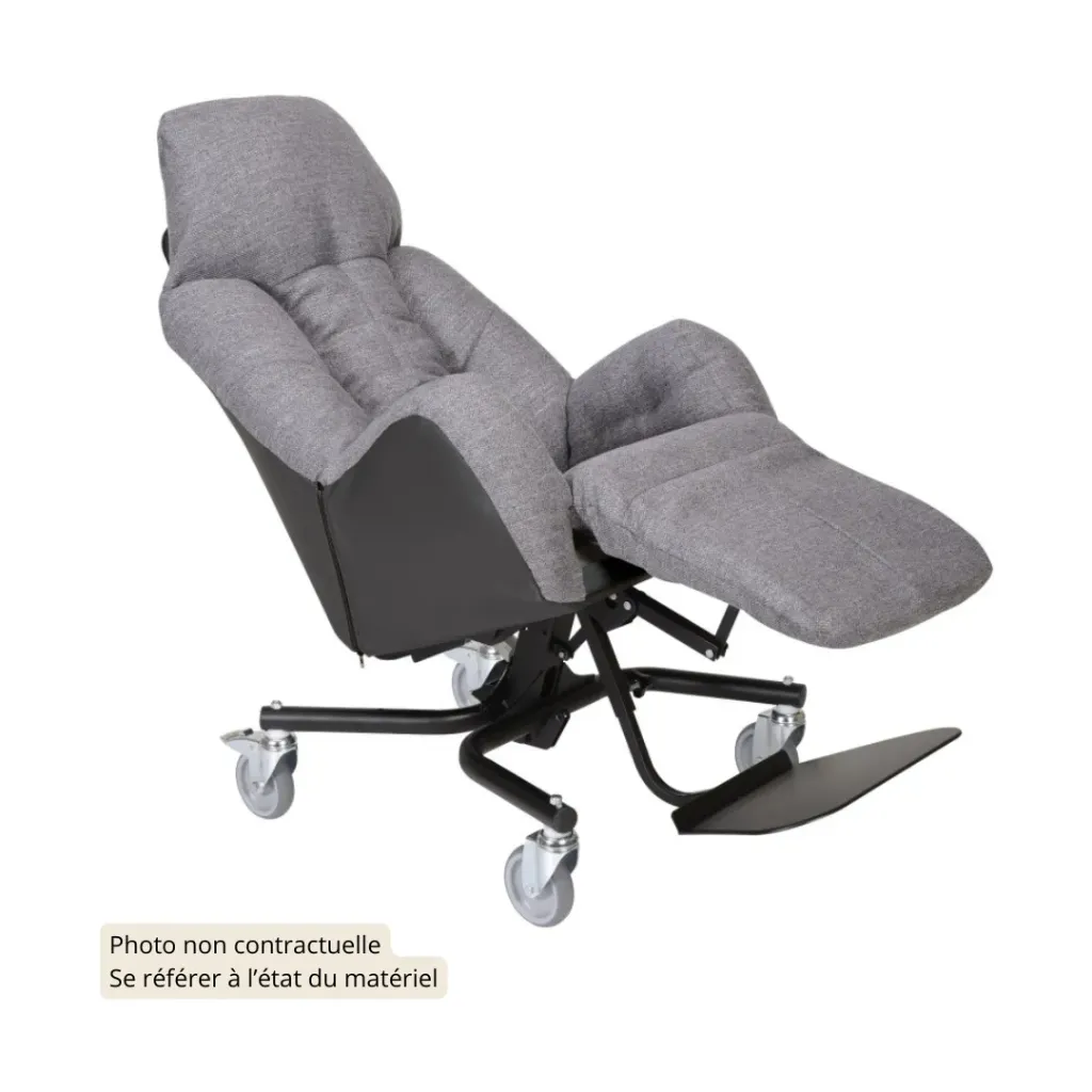 Liberty I Fauteuil coquille manuel (380, Tissu Chiné Gris, Très bon état)
