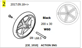 Roue avant Action 200x30 (8") - SP1643480