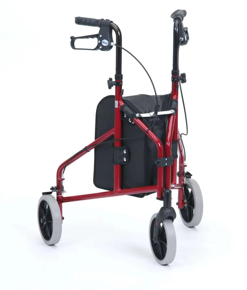 TRI-WALKER Déambulateur 3 roues (Rouge, Très bon état)