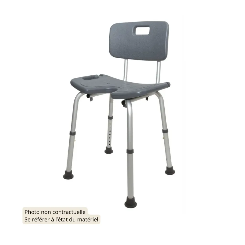 Chaise de douche Joleti découpe intime (Gris, Très bon état)