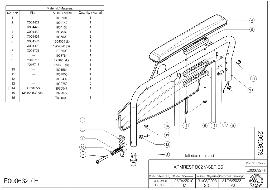 Accoudoir V300 - E000632/H