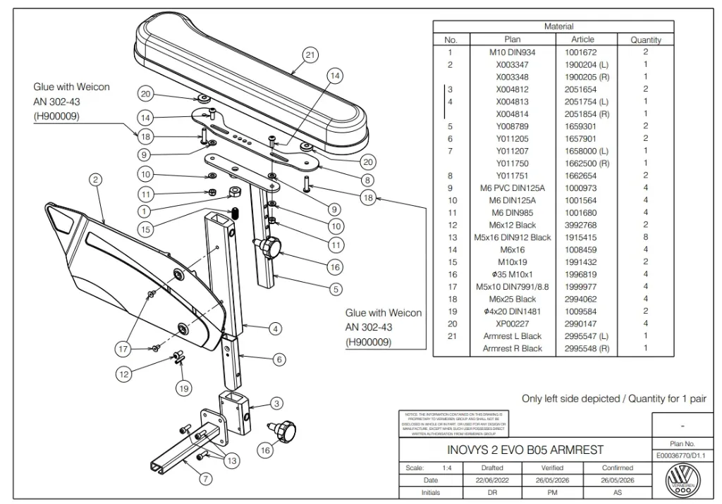Accoudoir Inovys II EVO - B05