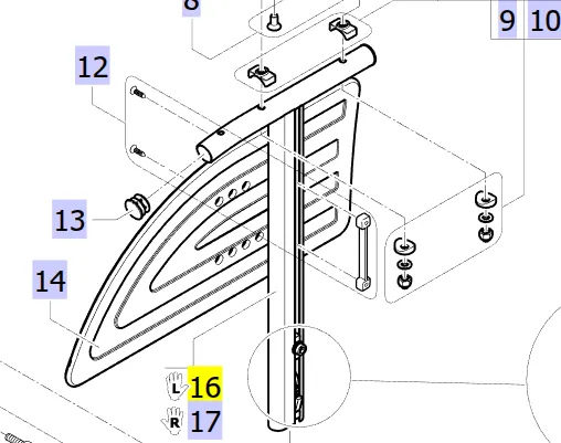 Tube d'accoudoir Rio seul N°1 - SP60127058